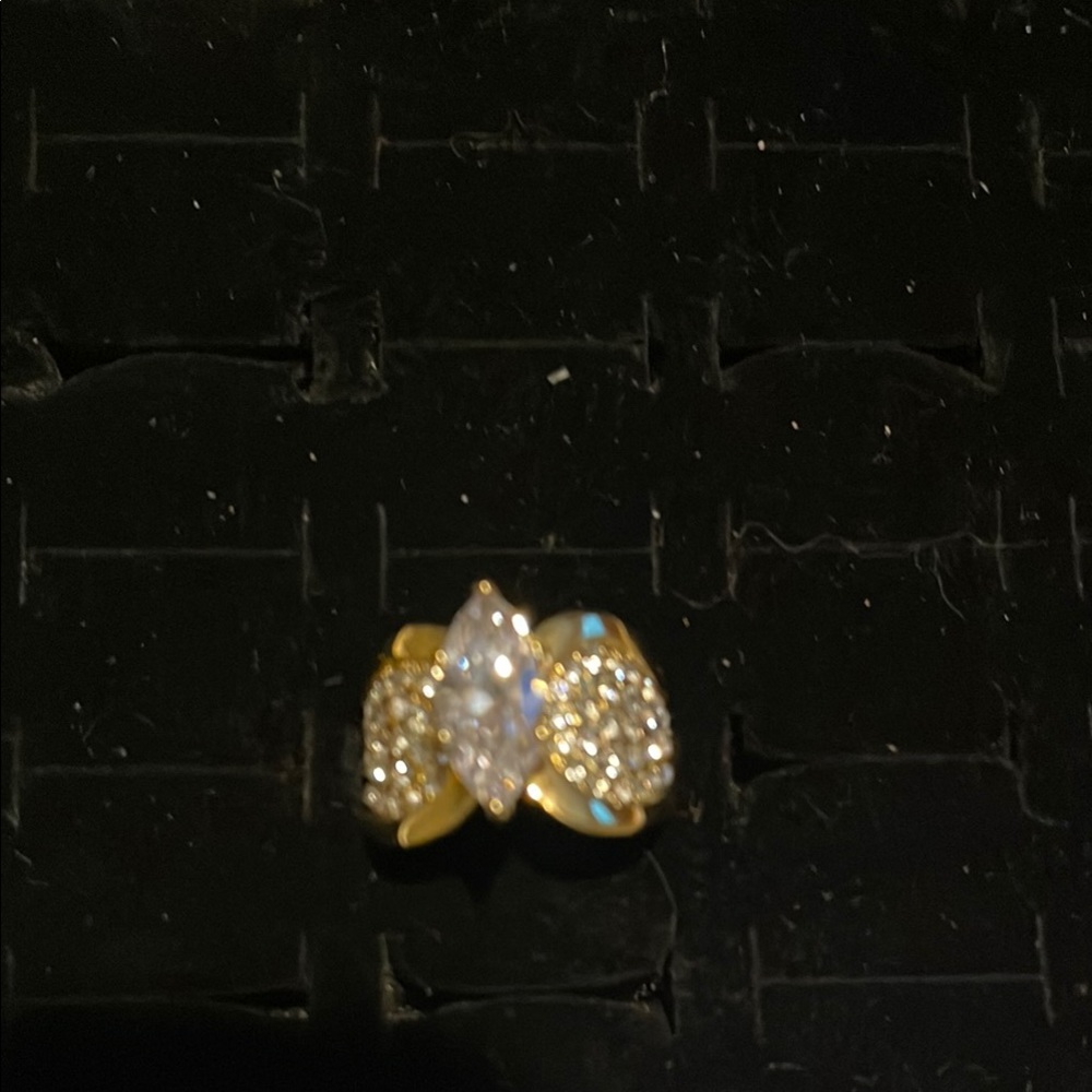 Gold and Diamond-Style Ring